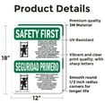 thumbnail image 2 of (2 Pack) Always Face Ladder Safety Bilingual OSHA Safety First Sign, 2 of 7