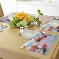 thumbnail image 4 of Ambesonne Tropical Place Mats Set of 4, Palm Tree Silhouettes, Standard Size, Dark Coral Turquoise, 4 of 6