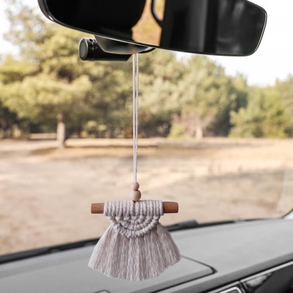 3PCS Boho Rainbow Car Charm Car Diffuser Cute Car Air Fresheners Essential Oil Diffuser Handmade Hanging Car Accessories Decor for Car Interior