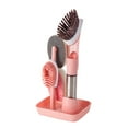 thumbnail image 2 of Vxdvou 4-in-1 Dishwashing Brush, Multi-Head Kitchen Cleaning Brush Set, Includes 4 Interchangeable Brush Heads and Base, Comfortable Handle, Gray/Green/Blue/Pink, 2 of 8