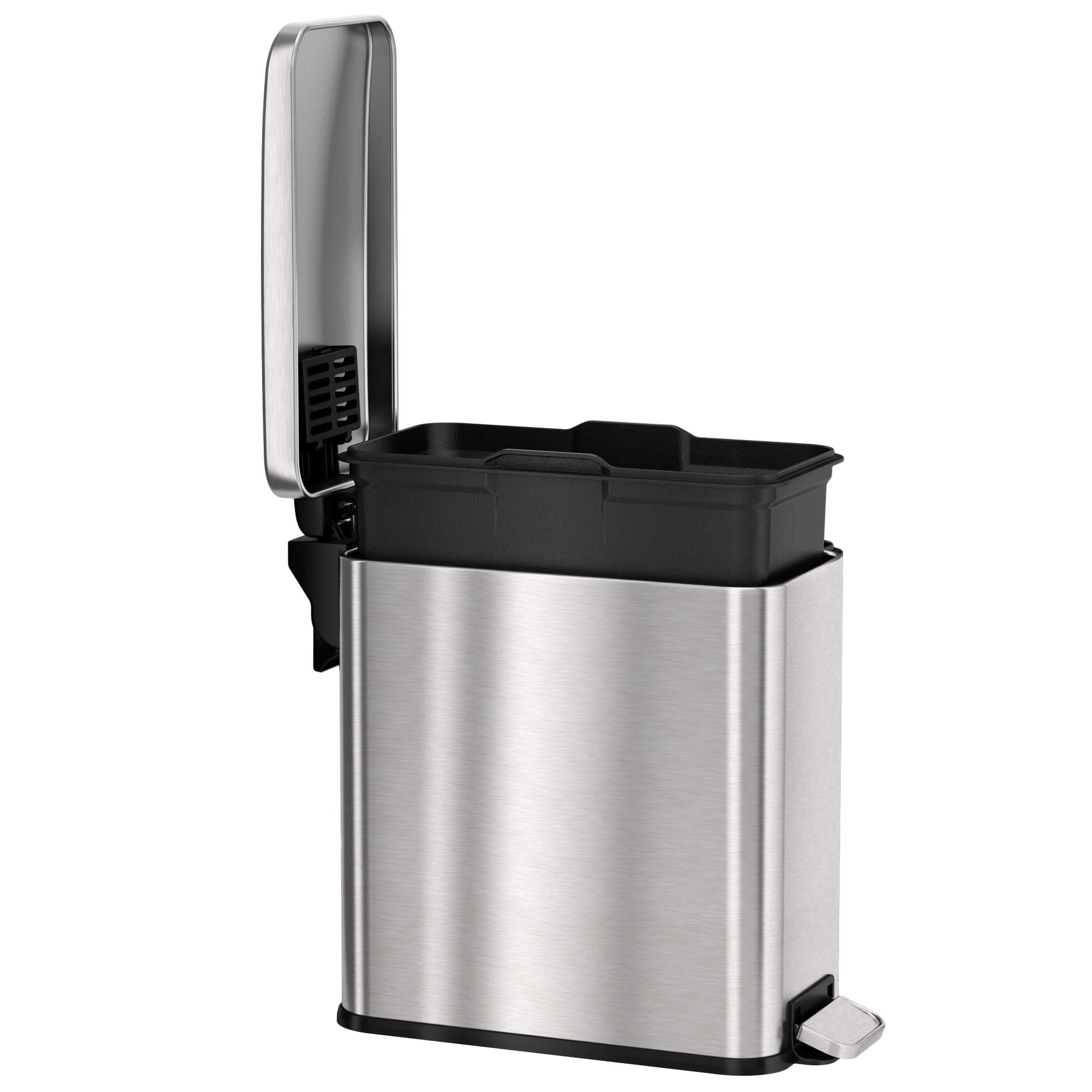 Itouchless Step Pedal Kitchen Trash Can With Absorbx Odor Filter 13 Gallon  Rectangular Stainless Steel : Target