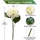 thumbnail image 2 of Hortensias artificiales tallos de seda para el hogar, centros de mesa, arreglos de flores falsas, ramos de boda, decoraciones de bricolaje, 3 hortensias blancas y, 2 of 4