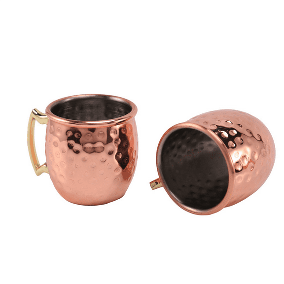 Mini 2-Ounce Stainless Steel Mug Espresso Mini Mugs Copper Plated Mugs Set of 16