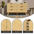thumbnail image 6 of Feishominoo Fluted Dressers with 6 Drawers for Bedroom, Home Boho Wide Wood Chest of 6 Drawers Storage Organizer for Living Room Hallway Nursery, Oak, 6 of 9