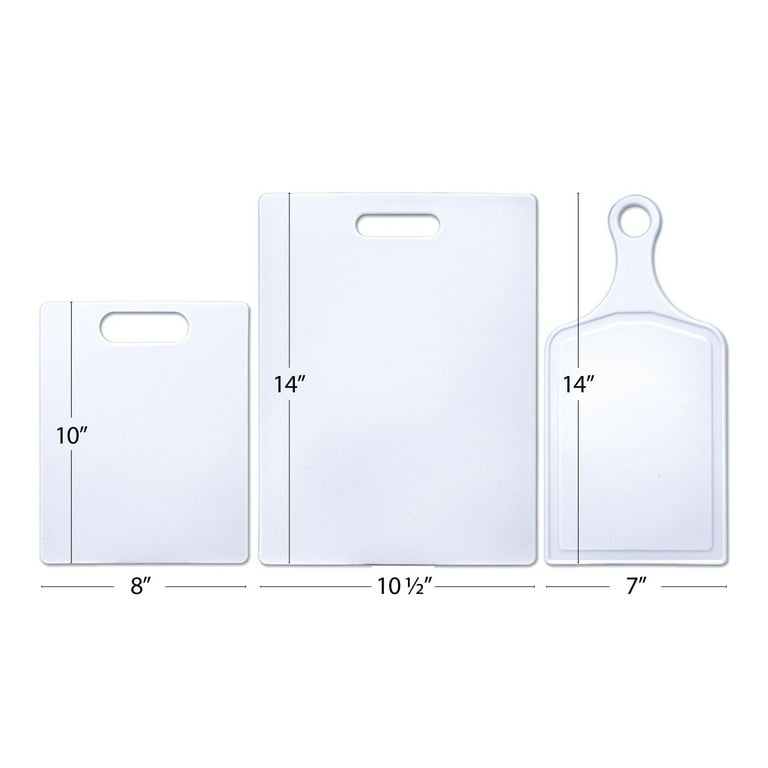 3-Piece Poly Cutting Board Set, White, Sold by at Home