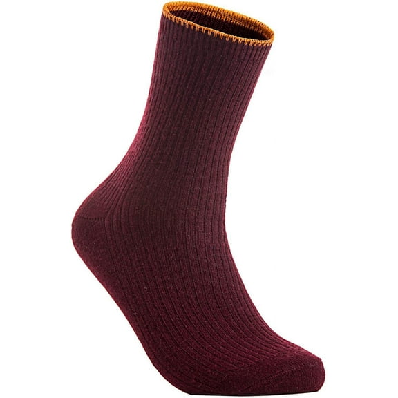 The Most Gorgeous 1 Pair Women's Wool Crew Socks Soft, Strong, Super Comfortable With Unique Designs Size 6-9Wine