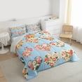 thumbnail image 3 of Feelyou Retro Rustic Flower Queen Comforter Set, Romantic Cartoon Love Heart Bedding Sets, Teens Kids Boys Girls Reversible Bedding Comforter Set, Super Cozy Room Decor, 3pcs, 3 of 8