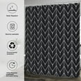 thumbnail image 4 of Extra Long Shower Curtain for Bathroom, Modern Black White Herringbone Geometric Striped Decor 84 Inches Long, Waterproof Fabric, Weighted Hem, with 12 Hooks 72 x 84, 4 of 6