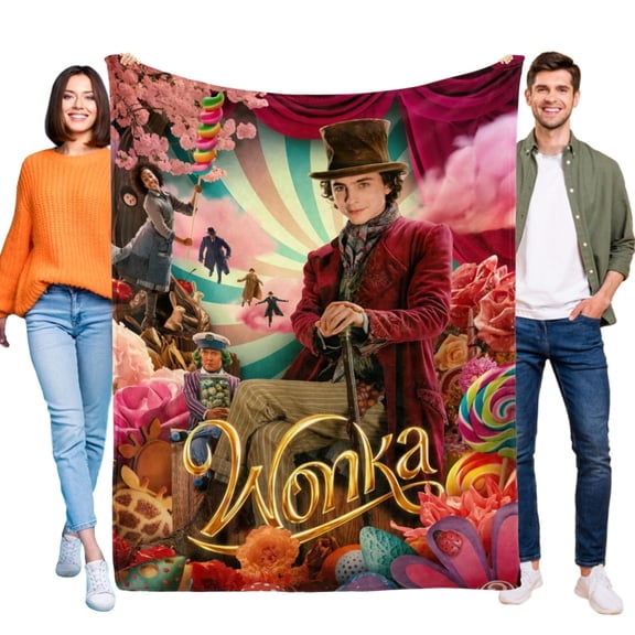 Wonka Flannel Blanket Soft Bed Sofa Couch Throw Birthday Gift