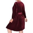 thumbnail image 3 of Gvmfive Women Plus Size Robe Soft Velvet Bathrobe Sleepwear Nightwear XL-5XL, 3 of 4