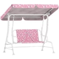 thumbnail image 1 of Qaba Kids Porch Swing with 2-Seater, Safety Belts, Adjustable Canopy, Pink, 1 of 10