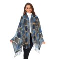 thumbnail image 3 of FORMRS Womens Scarf Winter Soft Long Big Warm Shawls Wrap Tassel Scarves, Elegant Hexagon Pattern, 3 of 9
