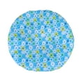 thumbnail image 4 of Unique Bargains 1 Pc Ditsy Floral Double Layer Shower Cap for Bathroom Blue PE Polyester, 4 of 6