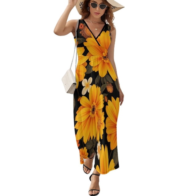 Floral Vestido Sin Mangas , Vestidos De Lujo Para Ocasiones Oficiales