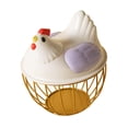 thumbnail image 2 of Cesta de huevo de pollo huevo contenedor titular de alambre de hierro portátil huevo de pollo titular encimera de recogida de huevos cesta para , Raya dorada violeta, 2 of 8
