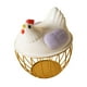 thumbnail image 2 of Cesta para huevos de gallina, contenedor para huevos, cesta de alambre de metal para almacenar huevos de gallina Raya dorada violeta, 2 of 9