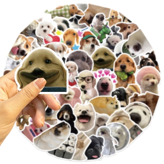 50Counts Animal Dog Sticker Water Resistant Adhesive Sticker for Scrapbooking Laptop Journal Phone Covers Album Luggage