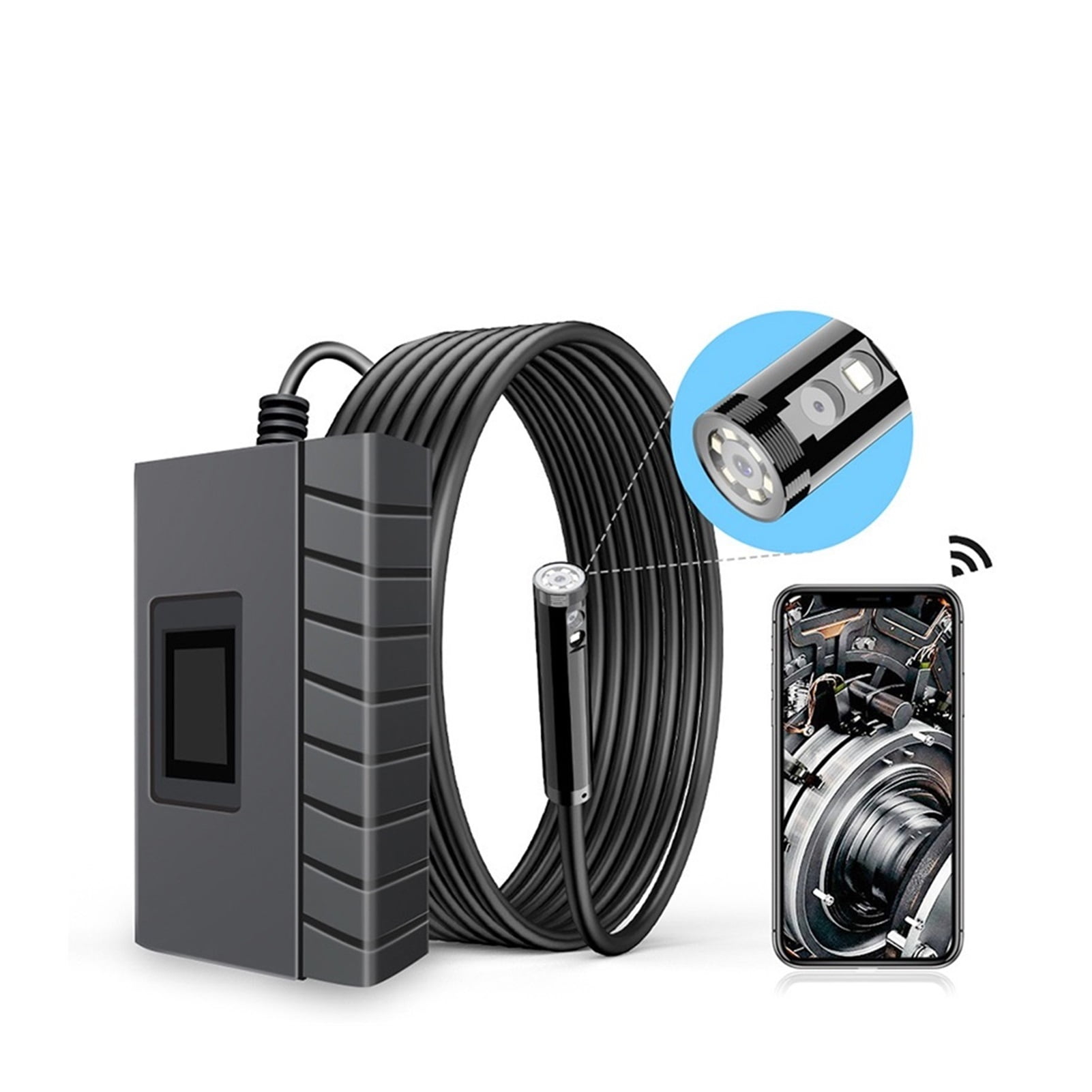 2.0 MP 1080P HD 5.5mm WiFi Industrial Endoscope Borescope IP67 Waterproof Semi-rigid Cable Snake Camera ,Various Applicable