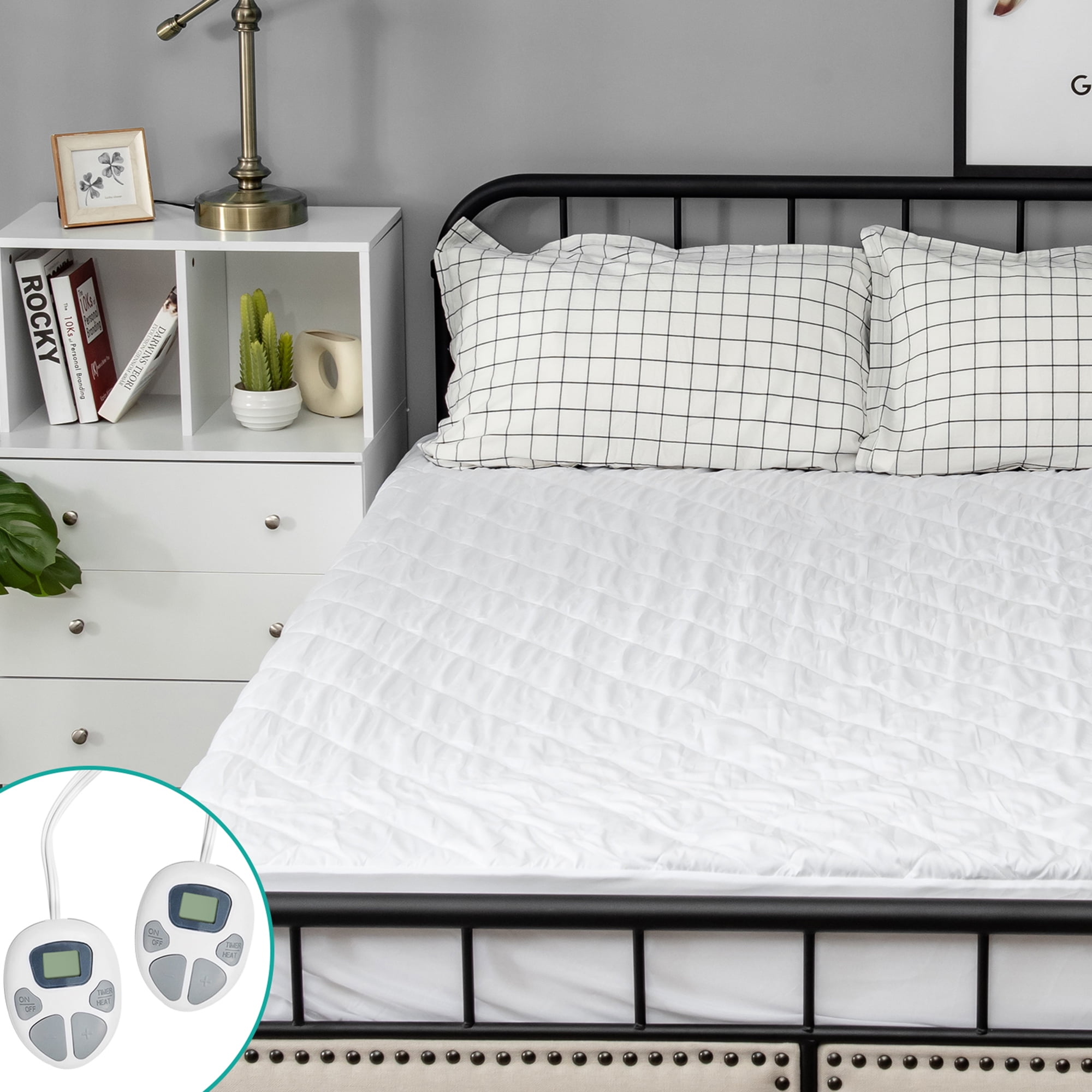 Gymax King Size Electric Heated Mattress Cover Pad w/ 8 Hours Auto Off