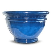 Carillo Round 16" Planter, Ceramic Blue