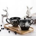 thumbnail image 4 of Taimei Teatime Tea Sets for Aduts, Black and White Ceramic Tea for One with Teapot and Cup Set, Including Infuser for Loose Leaf Tea & A Honey Sticker, 4 of 6