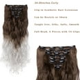 thumbnail image 4 of MY-LADY 8PCS Synthetic Clip in Hair Extensions Double Weft Full Head HairPiece Long Wavy Curly Natural Black Brown Blonde, 4 of 8