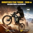 thumbnail image 3 of Seemoon 5000W Mid-Drive Off Road Electric Dirt Bike for Adults 60V 1350Wh 45 MPH 50-55 Mi 280Nm 45 Deg Hydraulic Disc Brakes Full Suspension 17/16 In, 3 of 8