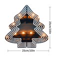 thumbnail image 2 of Metal Hanging Christmas Tree Wind Spinner - Decorative Outline with Orange Lights & Snowy Scene Reflection for Garden & Yard, 2 of 7