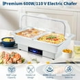thumbnail image 5 of Electric Chafing Dish Buffet Set, 9 QT Stainless Steel Food Warmer with Temperature Control & Transparent Roll Top Lid, Catering Server for Parties, Banquets, Buffets, Keeping Food Warm & Fresh, 5 of 8