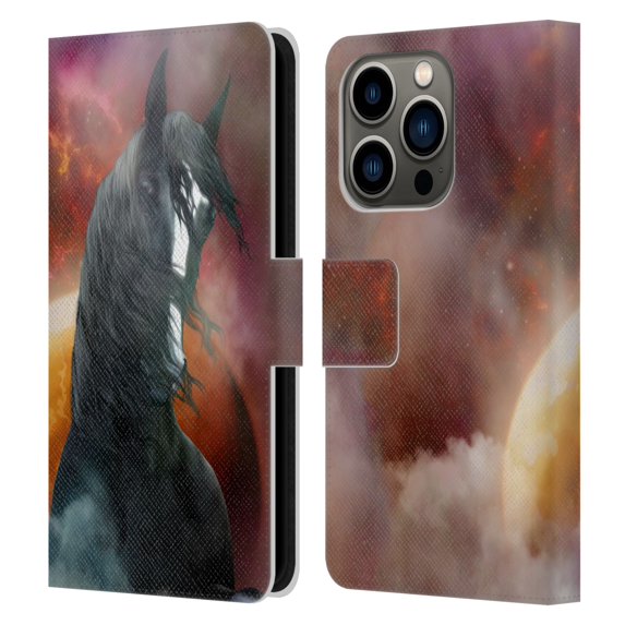 Head Case Designs Officially Licensed Simone Gatterwe Horses Fantasy Shire Leather Book Wallet Case Cover Compatible with Apple iPhone 14 Pro