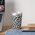 thumbnail image 6 of 12oz Conical Thermal Insulation Cup 4.9×3.2in With Straw No Odor Insulation Effect Is Good For Party Camping Picnic Travel Black White Cow Print, 6 of 7