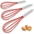 thumbnail image 3 of 3 Pack Fouet de Cuisine Très Robuste en Silicone, Rouge, 3 of 7