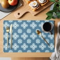 thumbnail image 2 of Blue Floral Placemats Set of 12, Spring Flowers Modern Abstract Art Farmhouse Placemats for Dining Table, Place Mats for Kitchen Tabletop, Waterproof Wipeable Dining Table Mats Set, 2 of 9