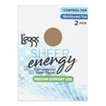 thumbnail image 3 of L'eggs Sheer Energy Medium Leg Support Control Top Sheer Tights Women's Reinforced Toe, 2 Pair, Size Q Nude, 3 of 7