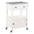 thumbnail image 1 of Fairfax Engineered Wood Kitchen Cart with Granite Top and White Base, 1 of 11