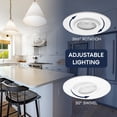 thumbnail image 3 of LUXRITE 2" Gimbal LED Recessed Light, 5CCT, 6W, 400LM, Dimmable, CRI90, ETL 4PK, 3 of 7