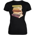 thumbnail image 1 of T-Shirt Doux Noir pour Juniors, Collectionneur de Livres Stack, 1 of 1