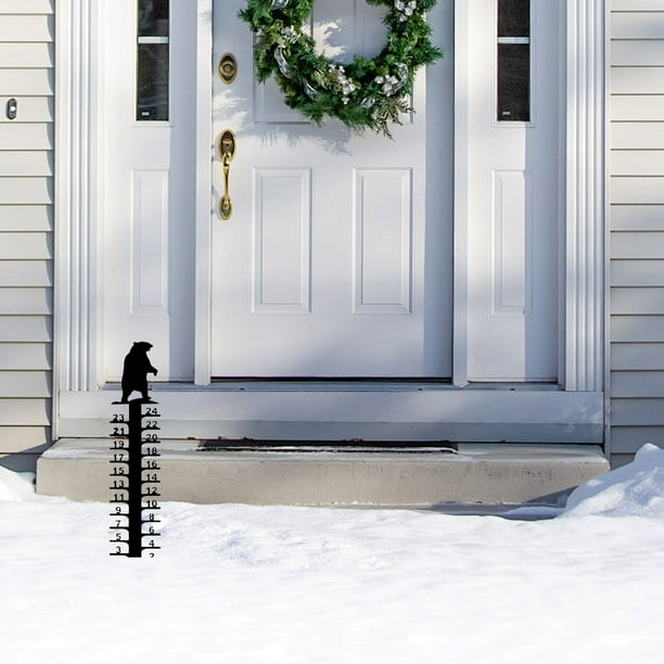 ¡Gran Oferta!, Calibre de nieve, palo para medir la nieve, calibre para exteriores, arte de hierro para invierno, calibre de nieve en pulgadas, decoraciones navideñas, estaca para exteriores