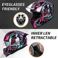 thumbnail image 2 of ILM Motorcycle Helmet Full Face with Pinlock Compatible Clear&Tinted Visors and Fins Street Bike Motocross Casco DOT(Legend Pink, X-Large), 2 of 7