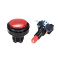 thumbnail image 2 of Botón de empuje para juegos de 46mm redondo, interruptor iluminado LED de 12V con microswitch para arcade, rojo, 5 piezas, 2 of 5