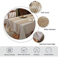 thumbnail image 5 of Nvzi Manteles impermeables con borlas cosidas, manteles de algodón antiarrugas, decoración para comedor, fiesta, vacaciones, Navidad, buffet, rayas de café cuadradas, 55 "x 102", 5 of 5