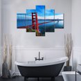 thumbnail image 1 of TISHIRON 5PCS Framed Canvas Wall Art Set,60"x40" Golden Gate Bridge Canvas Art Decor, 1 of 7