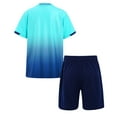 thumbnail image 2 of Linjinx Kids Football Kit Football Uniform Jerseys Soccer T-shirt and Mesh Shorts Set Sportswear Sky Blue 3XS, 2 of 7
