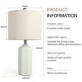 thumbnail image 3 of 22" Modern Ceramic Table Lamp White Nightstand Lamp Set of 2 Farmhouse Bedside Lamps for Bedroom End Table Lamps for Living Room Office Dorm, 3 of 8
