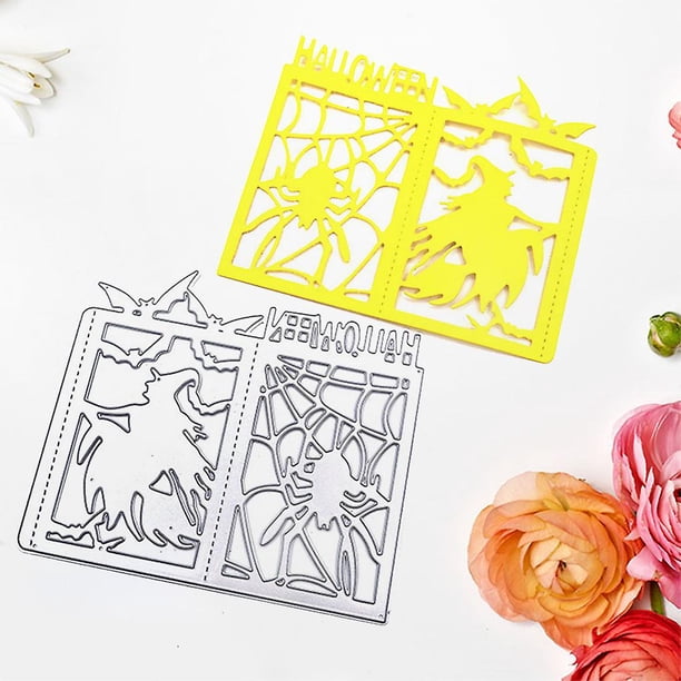 Troquel de corte de acero al carbono para Halloween, bruja, murciélago, araña, álbum de recortes, papel gofrado, fabricación de tarjetas, plantilla, decoración, borde de tarjeta, manualidades