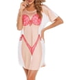 thumbnail image 5 of Women's Cute Bikini Printed T Shirt Dress Short Sleeve Baggy Shirt Beach Fun Swimwear Cover Up Dress Size S, 5 of 9