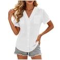 thumbnail image 3 of Cilsoka Womens Short Sleeve Button Down Shirts Dressy Casual Summer Tops Trendy Business Shirts with Pockets, 3 of 6