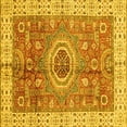 thumbnail image 1 of Ahgly Company Indoor Square Abstract Yellow Modern Area Rugs, 8' Square, 1 of 4