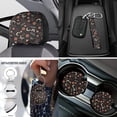 thumbnail image 4 of Uorisanigo Flower Moon 18 Packs Car Seat Cover Set with Armrest Cushion Headrest Covers Shift Knob Covers Handbrake Safety Seat Belt Pads Steering Cover Coasters Keyring for SUV Truck Sedan, 4 of 7