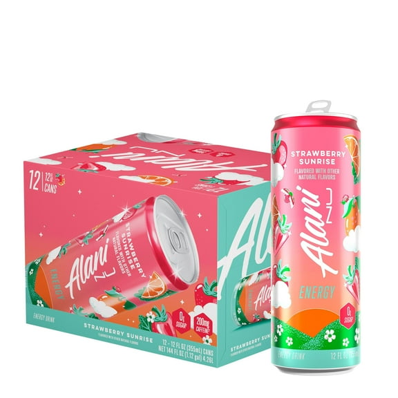Alani Nu Energy Drink Strawberry Sunrise 12 oz 12 Pack